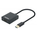 Convertidor de USB-A a HDMI 1080p Manhattan Negro.
