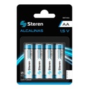 Steren Pilas Steren Alcalinas Tipo AA 1.5V C/4 Pzas