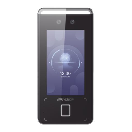 Hikvision Digital Technology Terminal Min Moe WiFi de Reconocimiento Facial ULTRA RÁPIDO (Exterior IP65) / Hasta 1.5 mts en lectura / Soporta P2P Hik-Connect / 3,000 Usuarios /QR y Videoportero (ambientes de bajo ruido)