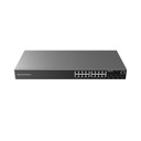 Grandstream Networks Switch Gigabit PoE+ Administrable / 16 puertos 10/100/1000 Mbps + 4 Puertos SFP Uplink / Hasta 240W / Compatible con GWN Cloud.