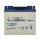 Power-Sonic Batería 12V, 18AH, Para Respaldo, Tecnologías AGM/VRLA, 5 Años Vida Útil, Terminales NB2, Reconocida UL 
