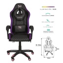 NECNON SILLA GAMER NENCON NSG-RGB1 FOAM RGB 140-150KG C/LUMBAR Y CABEZA BK/PK