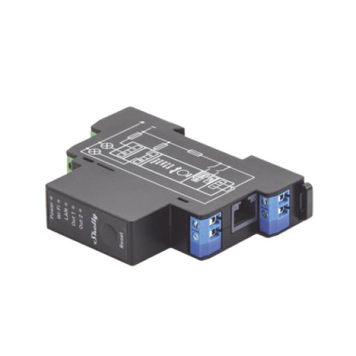 SHELLY Relevador inalámbrico inteligente WIFI y Ethernet / Industrial y residencial / Hasta 16A / 2 canales