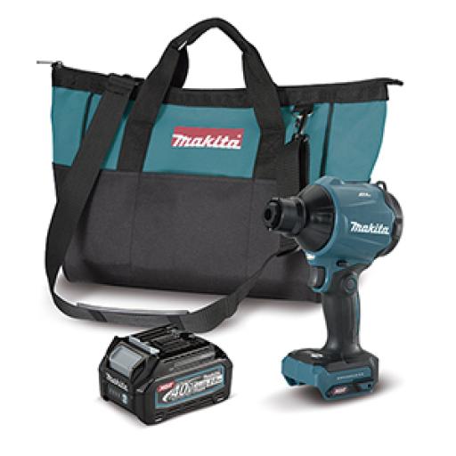 Makita Pistola de Soplado de Alta Potencia de 40 VMáx.  Incluye: Bolsa para transporte, 5 boquillas, cargador DC40RC y batería BL4020.