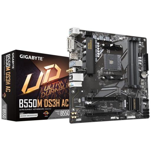 Tarjeta Madre Gigabyte Micro ATX B550M DS3H AC Rev.1.0 S-AM4 AMD B550
