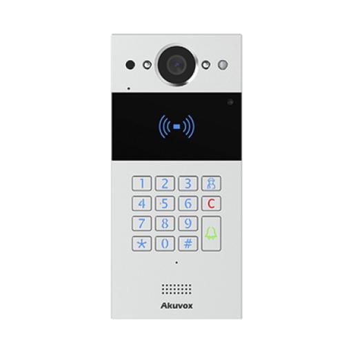 AKUVOX Video portero SIP con teclado y lector de tarjetas / Notificación a app / Notificación por llamada telefónica / Configuración en la nube