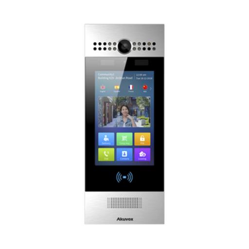 AKUVOX KIT Frente de Calle y Montaje de Pared / Ideal para Fraccionamientos / QR para visitantes / Programación en la nube / Notificación a app celular / Notificación por llamada telefónica / ANDROID SIP Con Reconocimiento Facial / IP