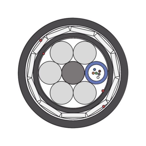 FiberHome Kilómetro de Fibra Óptica Aérea (ADSS) G.652D Armada Anti roedor, Dieléctrica, Monomodo 6 Hilos, Span 200