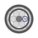 FiberHome Kilómetro de Fibra Óptica Aérea (ADSS) G.652D Armada Anti roedor, Dieléctrica, Monomodo 6 Hilos, Span 200