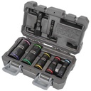 Klein Tools Juego de Dados de Impacto de 7 piezas, Medidas: 3/8 x 7/16'', 1/2 x 9/16'', 5/8 x 11/16'', 3/4 x 13/16'', y 7/8 x 15/16''