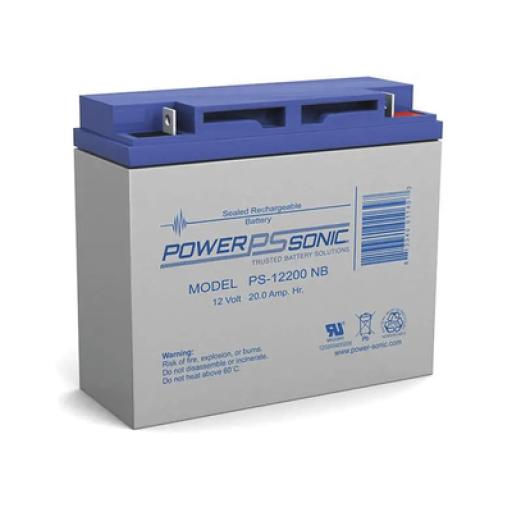 Power-Sonic Batería 12V, 20AH, Para Respaldo, Tecnologías AGM/VRLA, 5 Años Vida Útil, Terminales NB2, Reconocida UL  