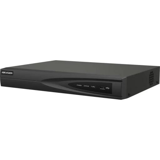 Hikvision Digital Technology NVR 8 Megapixel (4K) (Compatible con Cámaras ACUSENSE) / 4 canales IP / 4 Puertos PoE+ / 1 Bahía de Disco Duro / Salida de Vídeo en 4K / 300 Metros PoE Modo Extendido