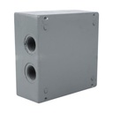 RAWELT Caja Condulet Cuadrada de 3/4" (19.05 mm) con 4 bocas a prueba de intemperie.