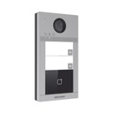 Hikvision Digital Technology Videoportero IP 2 Megapixel / Llamada y Apertura Remota desde App Hik-Connect / PoE / Exterior IP65 + Antivandalico IK08 / 2 Departamentos / Apertura con Tarjeta / Soporta 2 Puertas y hasta 6 Monitores