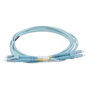 LINKEDPRO BY EPCOM Jumper de Fibra Óptica Multimodo OM4 50/125 LC-LC OFNR (Riser), 2.0 mm, Dúplex, Aqua, 2 metros