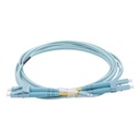 LINKEDPRO BY EPCOM Jumper de Fibra Óptica Multimodo OM4 50/125 LC-LC OFNR (Riser), 2.0 mm, Dúplex, Aqua, 2 metros