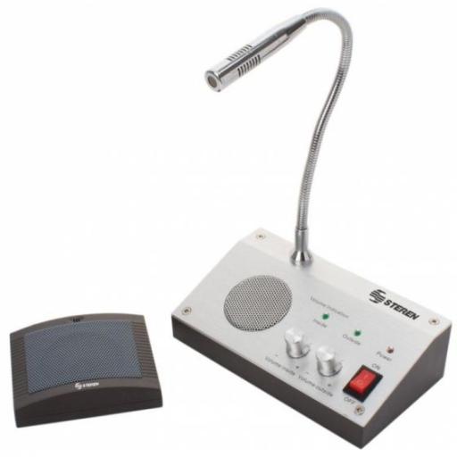 Steren Sistema Intercomunicador Steren para Ventanillas Micrófono Flexible Control Volumen Independiente
