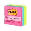 3M Notas Adhesivas 3M Post It Cubo Neón 3x3 400 Hojas