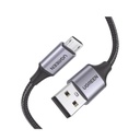 Ugreen Cable USB-A a Micro USB | 1 Metro | Carga Rápida | QC 3.0/2.0 | FPC | AFC | Transferencia de datos de 480 Mbps | Recarga hasta 18W | Protección Integrada | Caja de Aluminio | Nylon Trenzado | Color Negro | 2 años de Garantía.