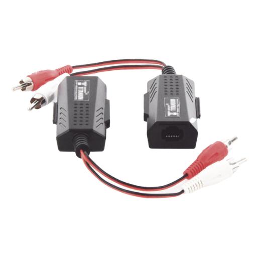 Epcom Balun Extensor de audio analogo estereo RCA a RJ45  / Distancia 800 mts/  Cable CAT5-6 / Conector 100% COBRE / protección TVS, Calidad PREMIUM