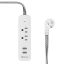 Steren Multicontacto de 2 Salidas Steren Horizontales y Doble Cargador USB