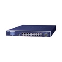 Planet Switch Administrable Capa 3, 24 Puertos Gigabit 802.3bt, Hasta 600 W, 4 Puertos 10 G SFP+, Con Pantalla Táctil para Configuración Básica
