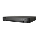 Hikvision Digital Technology DVR 4 Canales TurboHD+ 4 Canales IP / 8 Megapixel (4K) / Audio por Coaxitron / 1 Bahía de Disco Duro / Salida de Video en Full HD / H.265+
