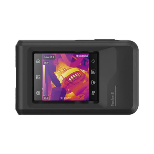 HIKMICRO POCKET-E - Cámara Termográfica Portátil Lente Térmico 1.35 mm (96 x 96) pixeles / Lente Optico (640 × 480) / WiFi / IP54 / Memoria interna 4 Gb / Hasta 4 Horas de Funcionamiento Continuo