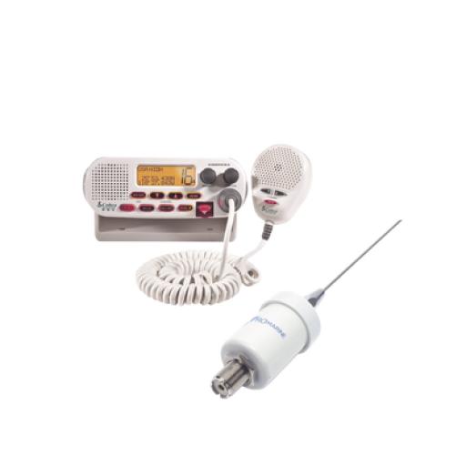 [COBRA_MRF45D/KIT1600] COBRA Kit de radio MRF45D | mas antena marina TX-1600-SYS. Incluye cable de 4.5 m con conectores PL-259 instalados y montaje en L