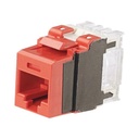 Panduit Conector Jack Estilo 110 (de Impacto), Tipo Keystone, Categoría 6A, de 8 posiciones y 8 cables, Color Rojo