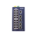 Planet Switch Industrial Capa 3, 16 Puertos 10/100/1000T 802.3 AT POE +, 4 Puertos 1G / 2.5G SFP