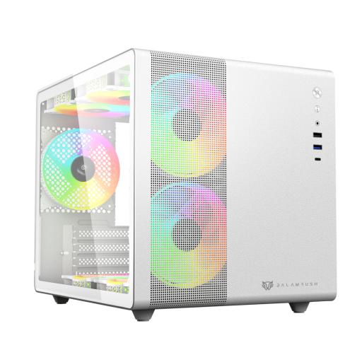 BALAMRUSH GABINETE BALAM RUSH (BR-936040) TANK MINI GI930,MICRO ATX,1*USB 3.0,1*USB C,CRISTAL TEM,MALLA,BLANCO