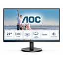 AOC Monitor LED de 27" VESA, Resolución 1920 x 1080 Pixeles / Entradas de Video VGA / HDMI. Panel IPS Backlight LED. Ultra Delgado / soporta VESA 100x100