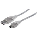 IC Intracom CABLE USB V2.0 A-MINI B 1.8M PLATA