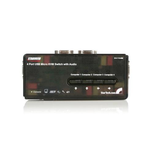 StarTech.com JUEGO DE CONMUTADOR SWITCH KVM 4 PUERTOS VIDEO VGA USB 2.0 AUDIO