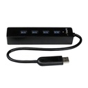 StarTech.com CONCENTRADOR HUB USB 3.0 4 PUERTOS PORTATIL NEGRO