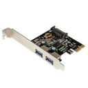 StarTech.com TARJETA PCI EXPRESS 2 PUERTOS USB 3.0 CON ALIMENTACION SATA HU.