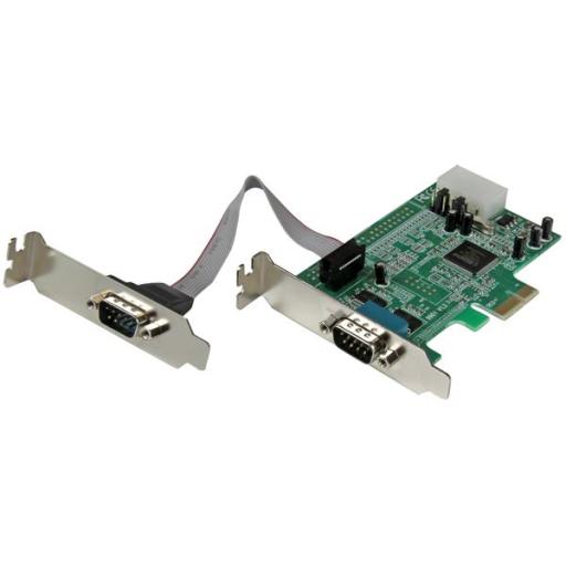 StarTech.com TARJETA ADAPTADOR PCI EXPRESS PERFIL BAJO 2 PUERTOS SERIALES  .