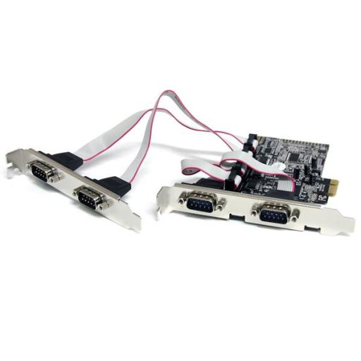 StarTech.com TARJETA ADAPTADORA PCI EXPRESS PCIE 4 PUERTOS SERIAL RS232 DB9 .