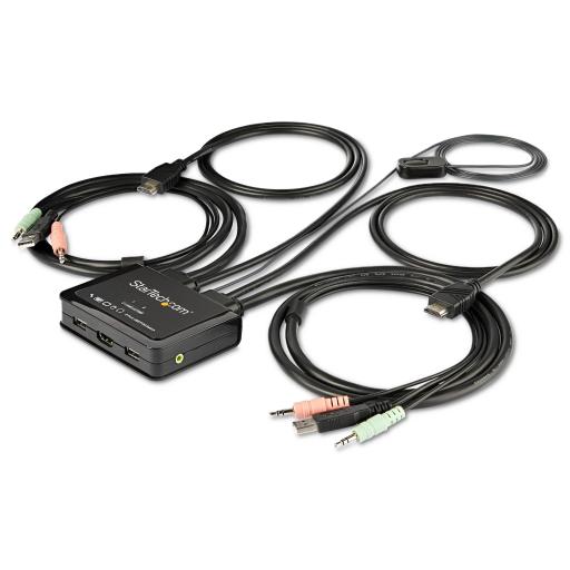 StarTech.com SWITCH CONMUTADOR KVM DE 2 PUERTOS HDMI CON CABLES - USB 4K60H