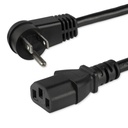 StarTech.com CABLE DE 3M DE ALIMENTACION ACODADO NEMA 5-15P A C13 DE PC