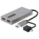 StarTech.com ADAPTADOR CONVERTIDOR USB 3.0 A 2 PANTALLAS HDMI WINDOWS/MAC