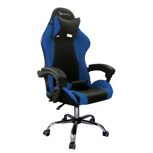 Stylos SILLA GAMER XZEAL XZ05 AZUL PVC 165GRADOS/SOPORTE LUMBAR/SUPERIOR