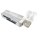 Data Components LECTOR DE TARJETAS TODO EN UNO USB V2.0 METALICO PLATA BROBOTIX
