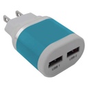 Data Components CARGADOR USB DE PARED 2 PUERTOS V2.0 BROBOTIX TURQUESA