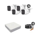 EPCOM PROFESSIONAL (MICRÓFONO Integrado) Kit TurboHD 1080p Lite / DVR 4 canales / Audio por Coaxitron / 4 Cámaras Bala de Metal con Micrófono Integrado