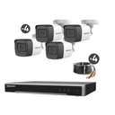 EPCOM PROFESSIONAL Kit TURBOHD 5 Megapixel / DVR 4 Canales / 4 Cámaras de 5 Megapixel con Micrófono Integrado / 4 Cables 18 Metros / Fuente de Poder Profesional 