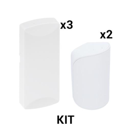 SFire KIT Básico Sensores Inalámbricos - Incluye 3 Contactos Magnéticos y 2 PIR - Compatibles con DSC