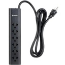 Steren Barra Multicontactos Steren 1.7m 15A 6 Contactos Americanas/Europeas 70J Color Negro