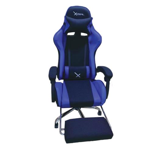 Stylos SILLA GAMER XZEAL XZ52 C/REPOSA PIES AZUL FOAM PISTON CLASE 3